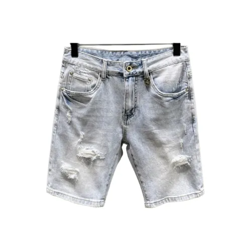 JIKENDI Blue Men's Denim Shorts JIKENDI Синий Мужские Джинсовые Шорты