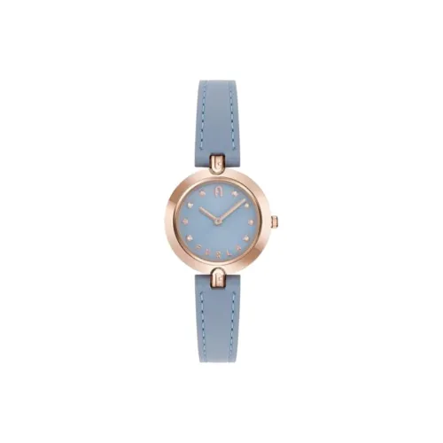 Furla Женские часы Кварцевый механизм кожаный ремешок 28 мм синий циферблат