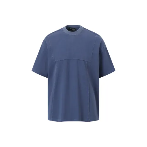 HKRXEC Винтажный синий Мужская футболка с коротким рукавом