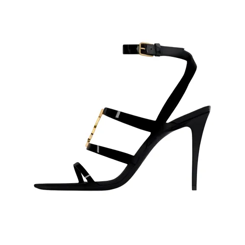 SAINT LAURENT Cassandre one Ремень Сандалии 9 см Унисекс Черный