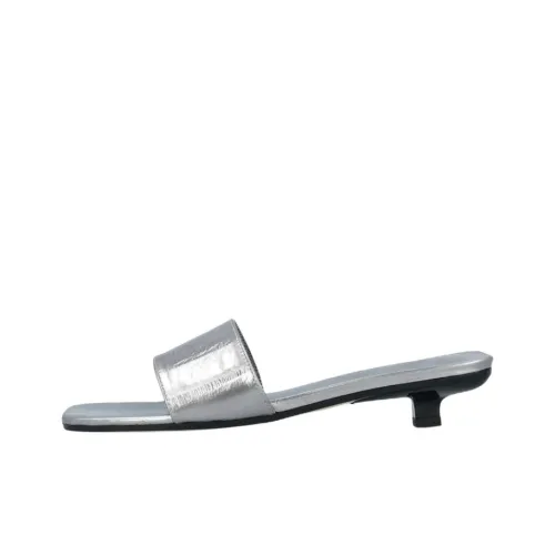 By Far Слипоны 3 см Женские Серебряные