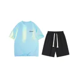 Дальний Небесный Лазурь (Дальний Небесный Лазурь Топ + Черные Шорты)