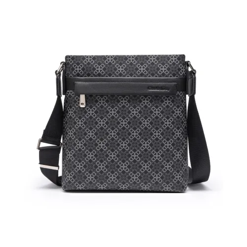 CHRISDIEN DENY Сумка через плечо из синтетической кожи мужская черная