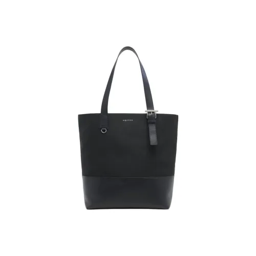 Alexander McQueen T Bar Холст Тоут Сумка Сумка для покупок Сумка через плечо Мужская Черная