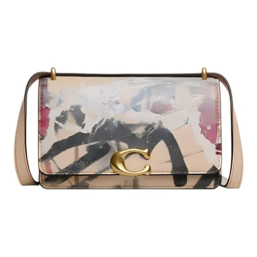 COACH Мята+SERF Коллаборация Bandit Коровья кожа Сумка через плечо Сумка на плечо Маленькая Женская Коричневая