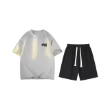 Фотиния Серый (Фотиния Серый Топ + Черные Шорты)