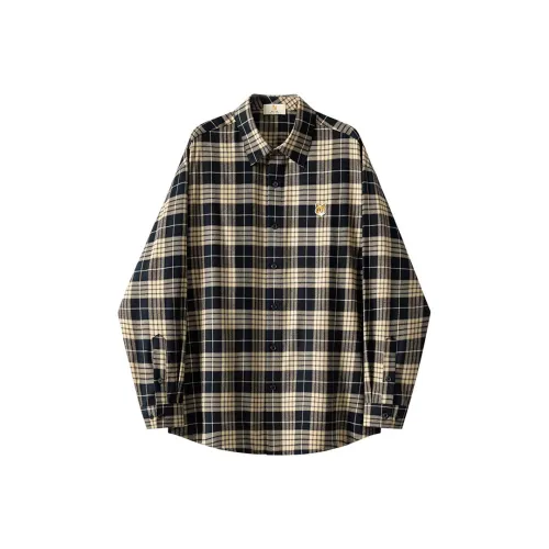 WILLIAM FOX SONS Рубашка Унисекс Темно-синяя Клетка