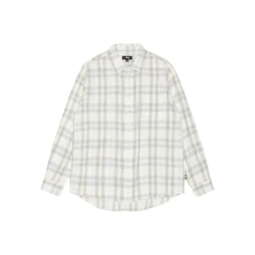 Stussy SS25 Пляж Клетчатая Рубашка Унисекс