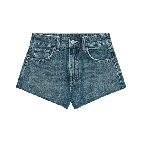 ZARA Trf Синие/серые Женские джинсовые шорты