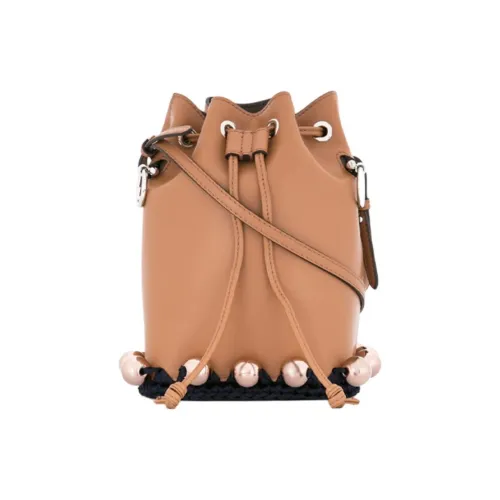 FENDI Телячья кожа Ведрообразная сумка Сумка через плечо Сумка Сумка через плечо Женская Умбра