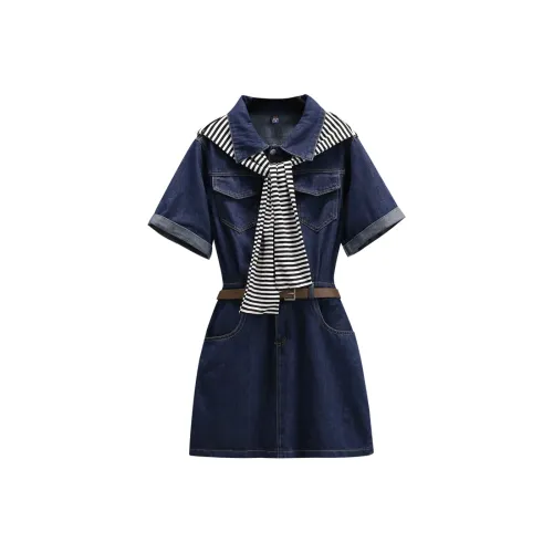 GEZITAI Короткое платье с короткими рукавами женское