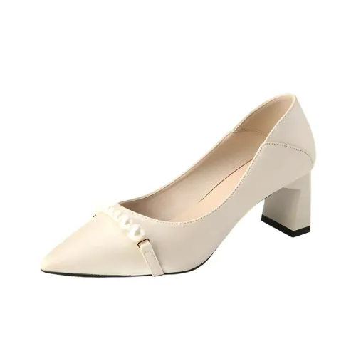 Dawei's House Грубый каблук Высокие каблуки Женские Абрикос