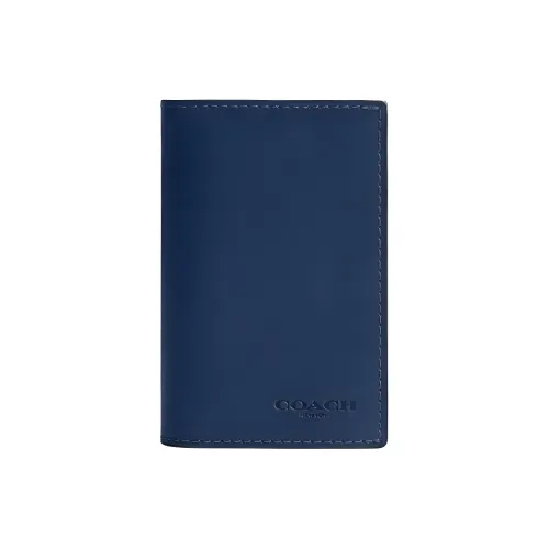 COACH Бифолд Кожа Держатель для карт Мини Мужской Темно-синий