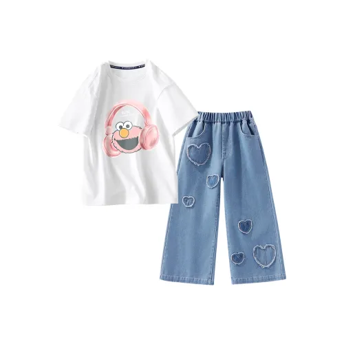 Улица Сезам Повседневная Спортивная Одежда 2 Предмета Комплект для Детей Возрастом 3-7 Лет