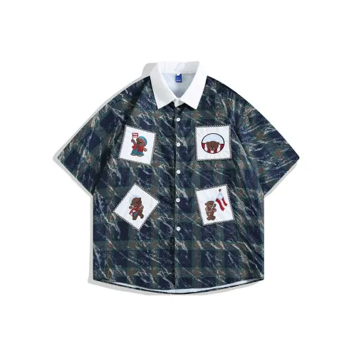 YOUSEKOO Синий Унисекс Рубашки