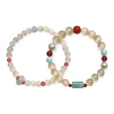 Шампанское Светлый Браслет с Бусинами + Цветочный Дизайн Creek Отражающая Луна Браслет с Бусинами