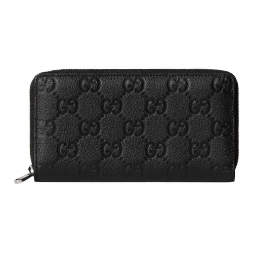 GUCCI Тисненый GG GRAIN LEATHER Кошелек Мужской Черный