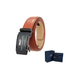 Чёрные линзы / металлическая пряжка +60-С с рельефом, красно-коричневый ремешок (тёмно-синяя коробка)