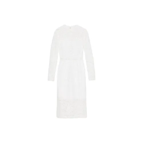Kate Spade SS25 Длинное Платье с Длинными Рукавами Женское Белое