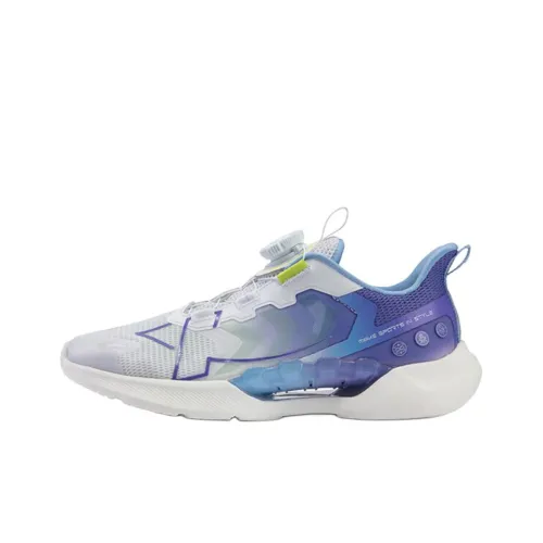 XTEP Hydrogen Wind 5,0 Pro Устойчивый к истиранию Дышащий Низкий Топ Детские Беговые Кроссовки Белый Фиолетовый