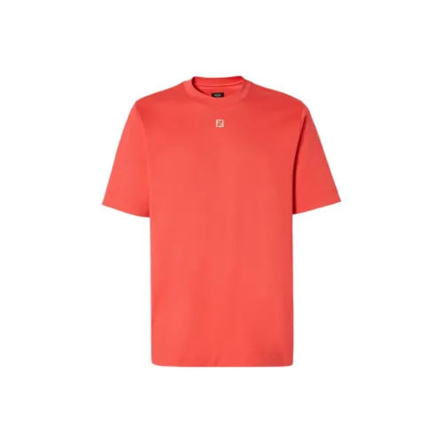 FENDI Red Men's T-Shirts FENDI Красные Мужские Футболки