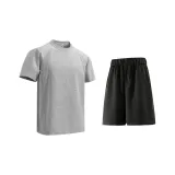 Серый топ + черные штаны