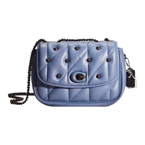 COACH Madison Кожа Подушка Сумка Сумка через плечо Сумка на плечо Женская Синяя