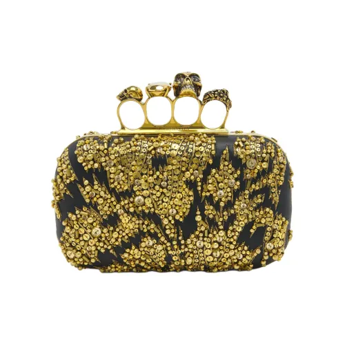 Alexander McQueen Черепа Стекло Одно плечо Клатч Обычный Женский Черный Золотой