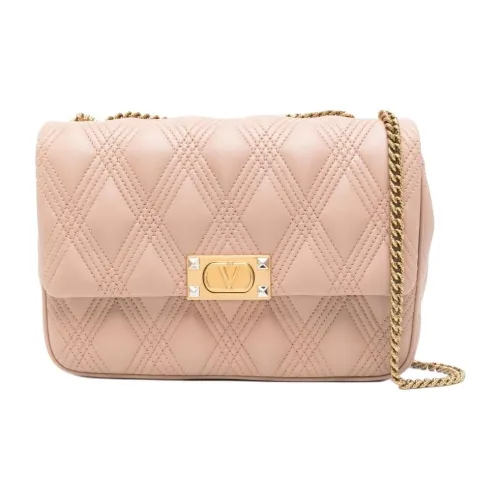 Valentino Vlogo Signature Телячья кожа Сумка через плечо Женская Темно-розовая