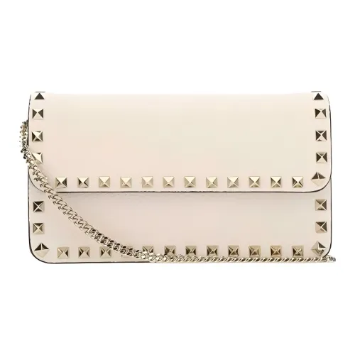 Valentino Rockstud Телячья кожа с рельефом Сумка через плечо Сумка на плечо Клатч Маленький Женская Белая