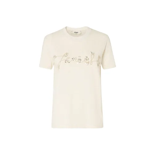 FENDI FW25 Стандартная Рубашка Женская Бежевая