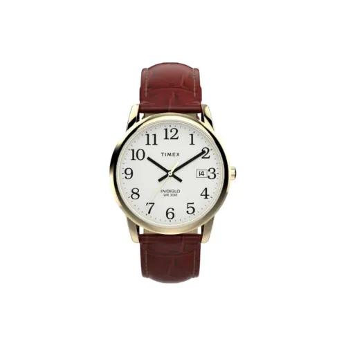 TIMEX Наручные часы Кварцевый механизм Кожаный ремешок 35 мм Белый циферблат Женские часы