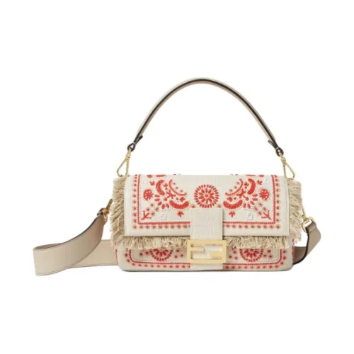 FENDI Холст Baguette Сумка через плечо Сумка среднего размера Женская Многоцветная