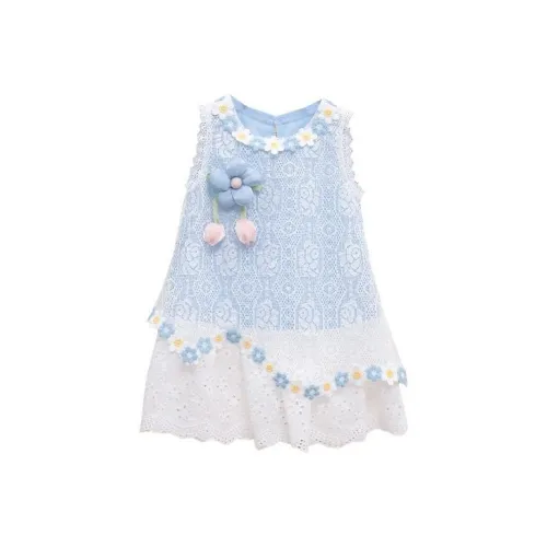 SNOOPY Платье Синий Колокольчик Язык цветов Платье для детей 3-7 лет