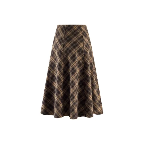 A21 Серо-зеленая Женская Повседневная Длинная Юбка