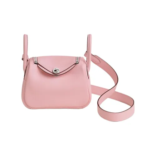 HERMES Lindy Swift Кожа Одно плечо Сумка Мини Женские 3Q Розовый SAKURA Розово-вишневый