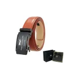 Чёрные линзы / металлическая пряжка + 60-С рельеф, красно-коричневый ремешок (Вы особенный коробка)