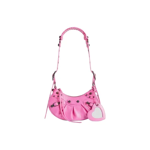 Balenciaga Le Cagole Lambskin Плечевая сумка Mini Женская Ярко-розовая