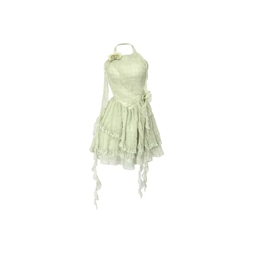 ADXKM Зеленые Женские Платья без рукавов