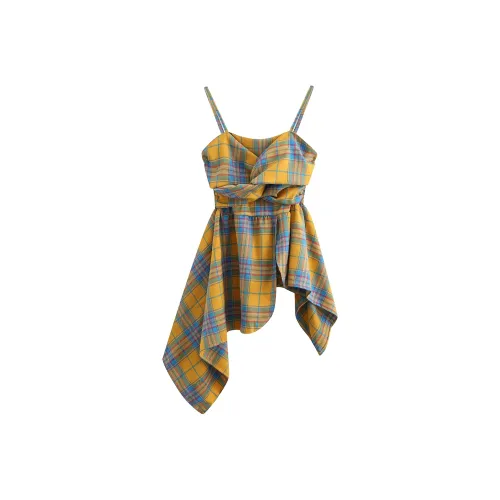 MENGXIAOQI Желтый Топ Женские Камисоли