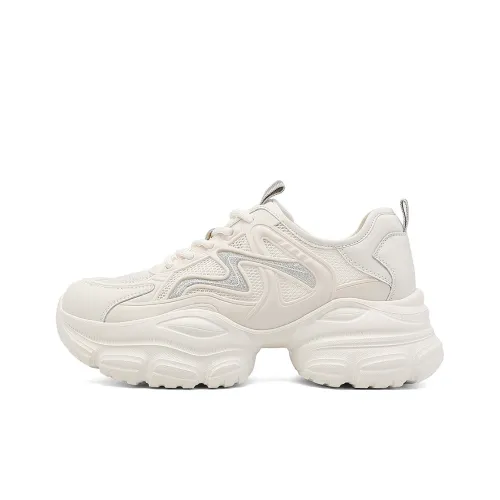 RED DRAGONFLY Низкий топ массивные кроссовки женские бежевый серебристый