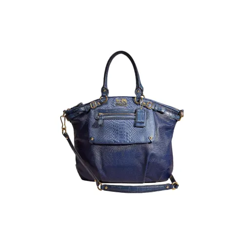 COACH Lindsey Кожа Сумка-хобо Сумка через плечо Сумка на одно плечо Большая женская сумка Латунь и морской синий