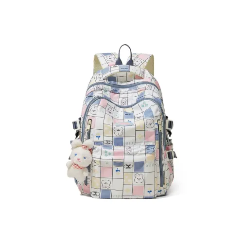 CinvaiKrose Ткань Рюкзак Короткий Trip Рюкзак Дорожная сумка Большая Женская Синяя Клетка