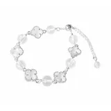 Белый кристальный браслет с четырехлистным клевером