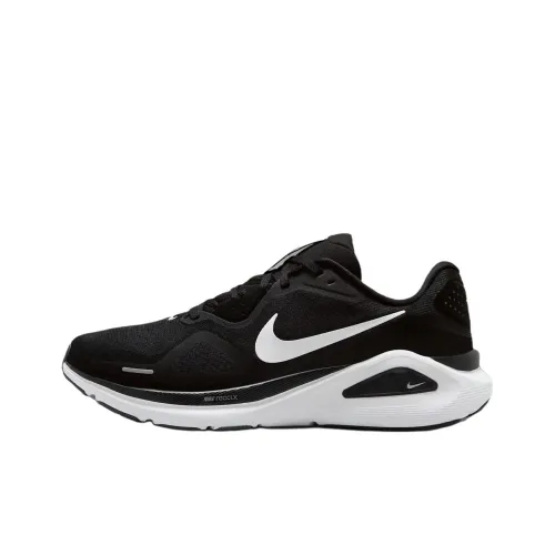 Nike Zoom Structure 26 Противоскользящие Устойчивые к истиранию Низкий Топ Беговые кроссовки Мужские Черный Белый