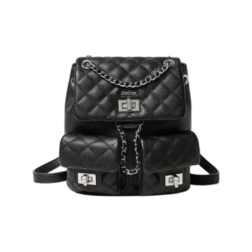 15 MINS Синтетическая кожа Рюкзак Стандартный Женский Полуночь Черный