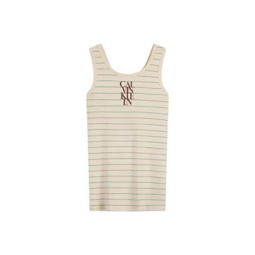 Calvin Klein XE4 Полосы Экрю Женские Майки