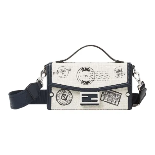 FENDI Холст Багет Сумка Сумка через плечо Сумка Мужская Белая и Многоцветная