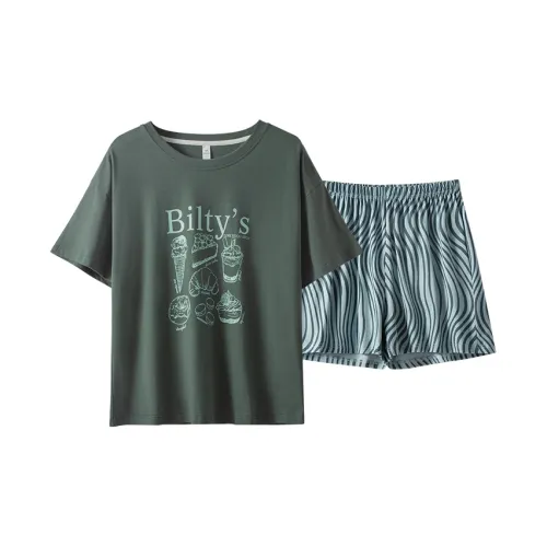 Sharefun Пыльно-голубой Женские Пижамные Комплекты