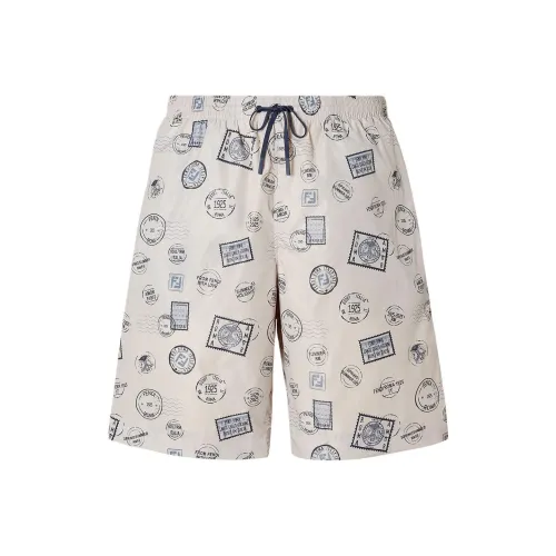 FENDI SS25 Пляжные шорты Мужские Белые